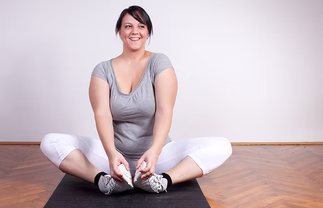 Woman doing seated stretch